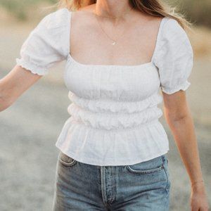 Reformation Ellie Linen Top